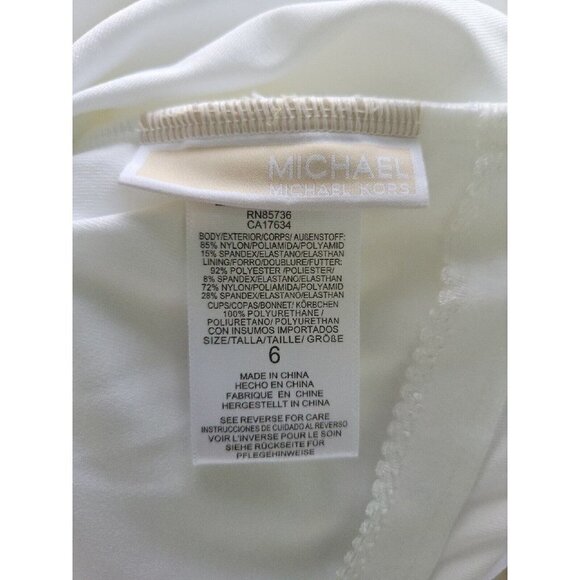 MICHAEL Kors One Shoulder Underwire One Piece Swimsuit - Iconic Solids. Size 6 - Picture 4 of 4